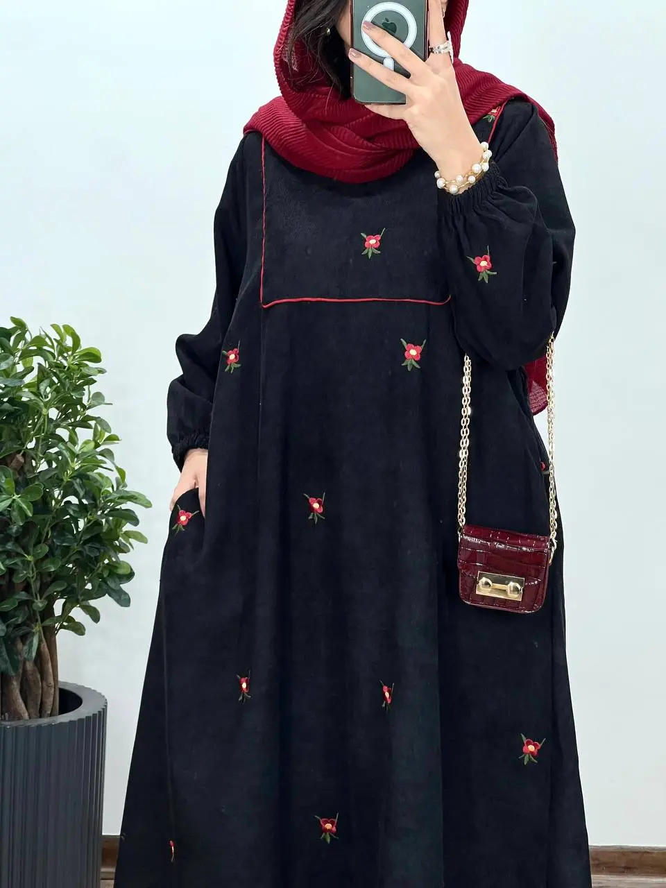 پیراهن مانتویی گلدوزی مهیاس